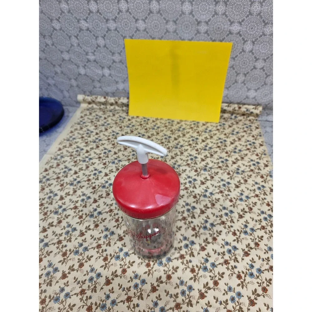 Vintage‎ Speed & Whipper Hand Crank Mixer Glass Measuring Cup Red Lid Kitchen